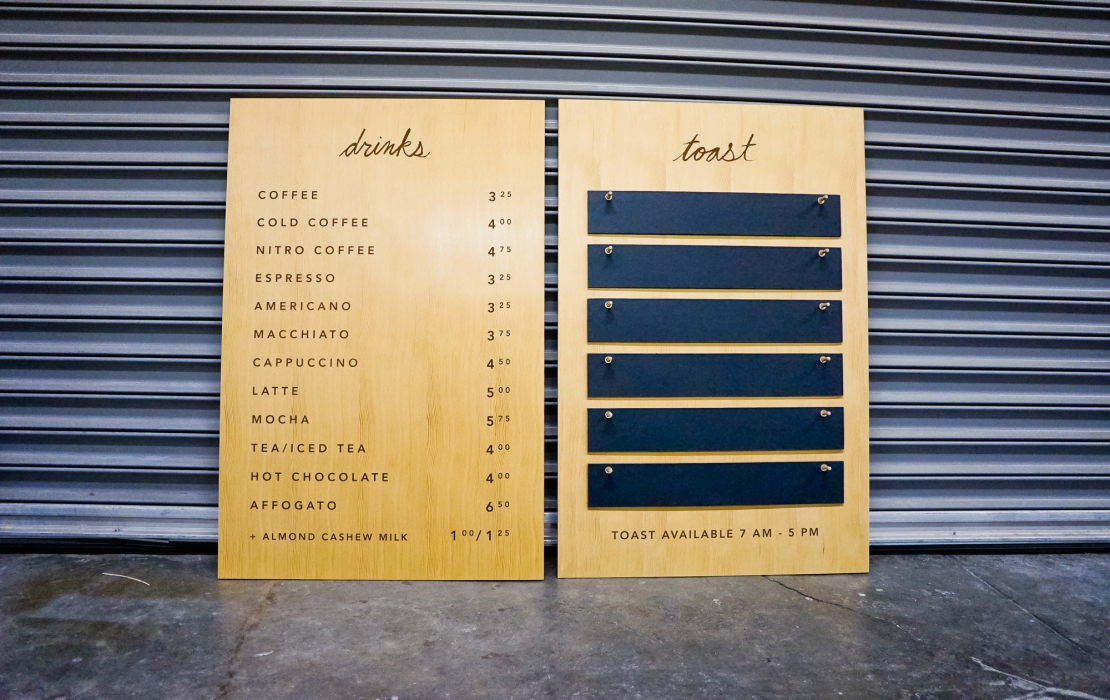 Four Barrel Coffee Changeable Menu