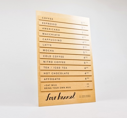 Four Barrel Menu With Removable Items