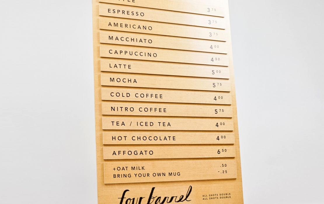 Four Barrel Menu With Removable Items