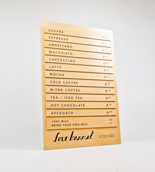 Four Barrel Menu With Removable Items