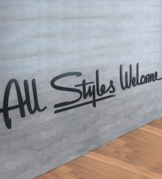 Styles Studios Front Desk Sign