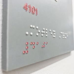 Grey and white meeting room ADA signs with Braille for the San Francisco office of Gong, a conversation intelligence platform for sales. Grey and white meeting room ADA signs with Braille for the San Francisco office of Gong, a conversation intelligence platform for sales.