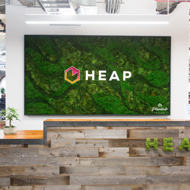 Living wall at the reception area of Heap