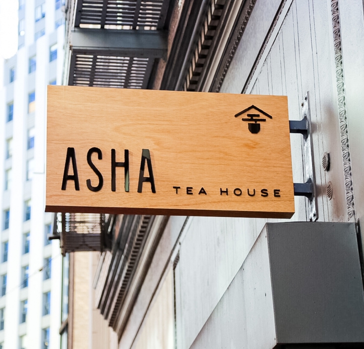 Asha Tea House Exterior Sign