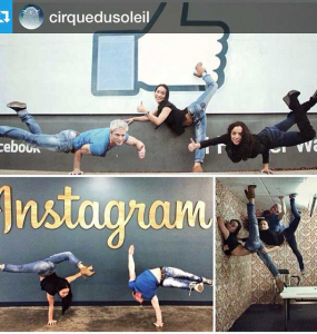 Cirque du Soleil with Instagram sign