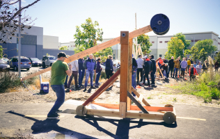 A team finds camaraderie—by building a giant catapult.