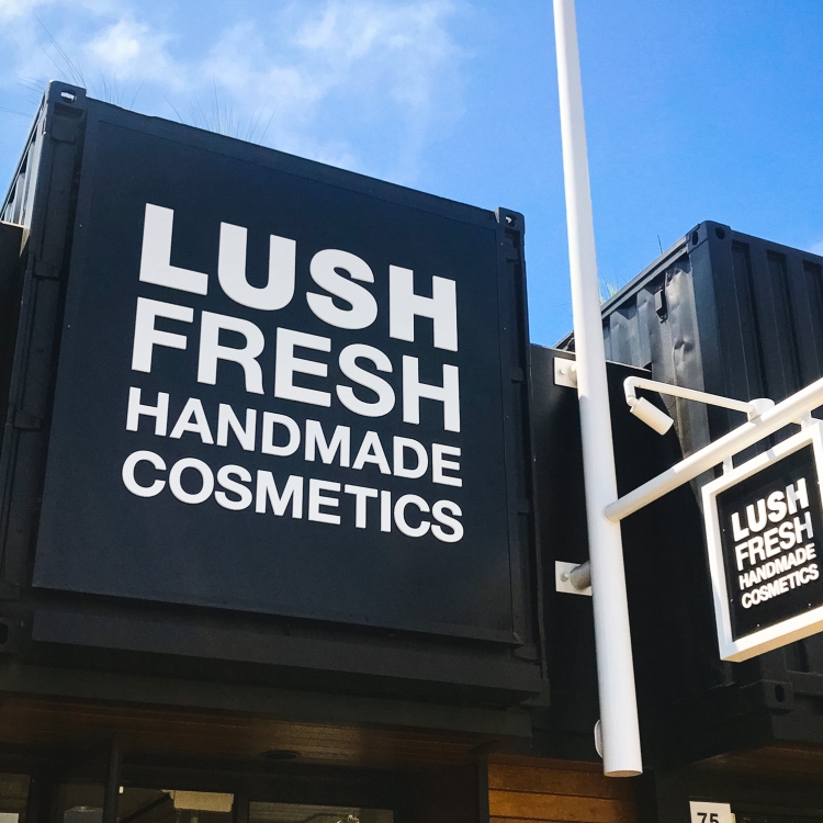 Lush San Francisco Zephyr Walk Large Black and White Modern Retail Container Sign