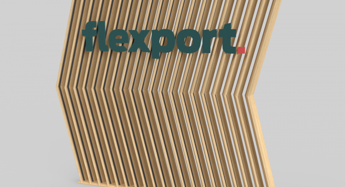 Slat wood divider wall installation for Flexport, a freight forwarding and customs brokerage company based in San Francisco, California.