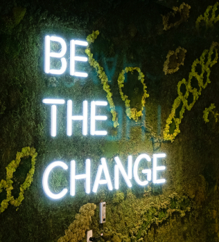 Scale – Be The Change Neon Style Sign