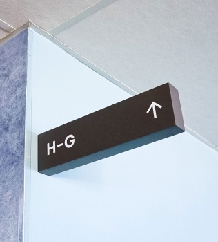 Slack Overhead Wayfinding Signs