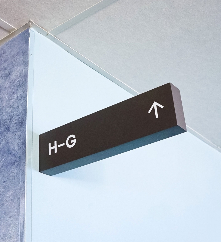 Slack Overhead Wayfinding Signs