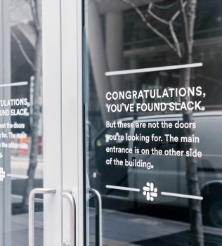 Slack Glass Door Signage