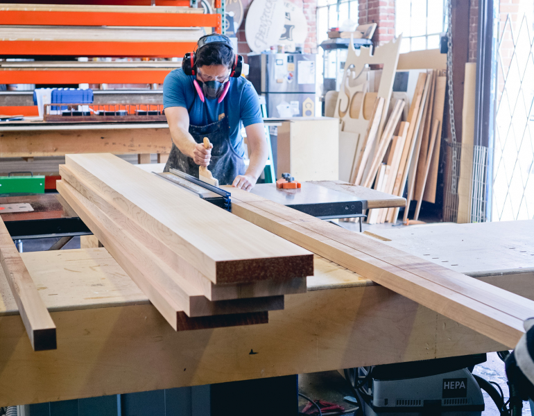 Slack lobby sign - cutting