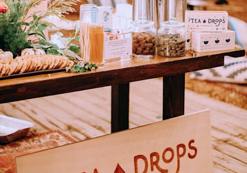 Tea Drops wood tradeshow sign Tea Drops wood tradeshow sign