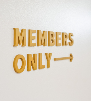 “Members Only” Entrance Sign for The Wing San Francisco “Members Only” Entrance Sign for The Wing San Francisco