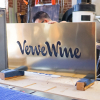 Verve Wine Copper Brass Bronze Modern Retail Hanging Blade Sign with script